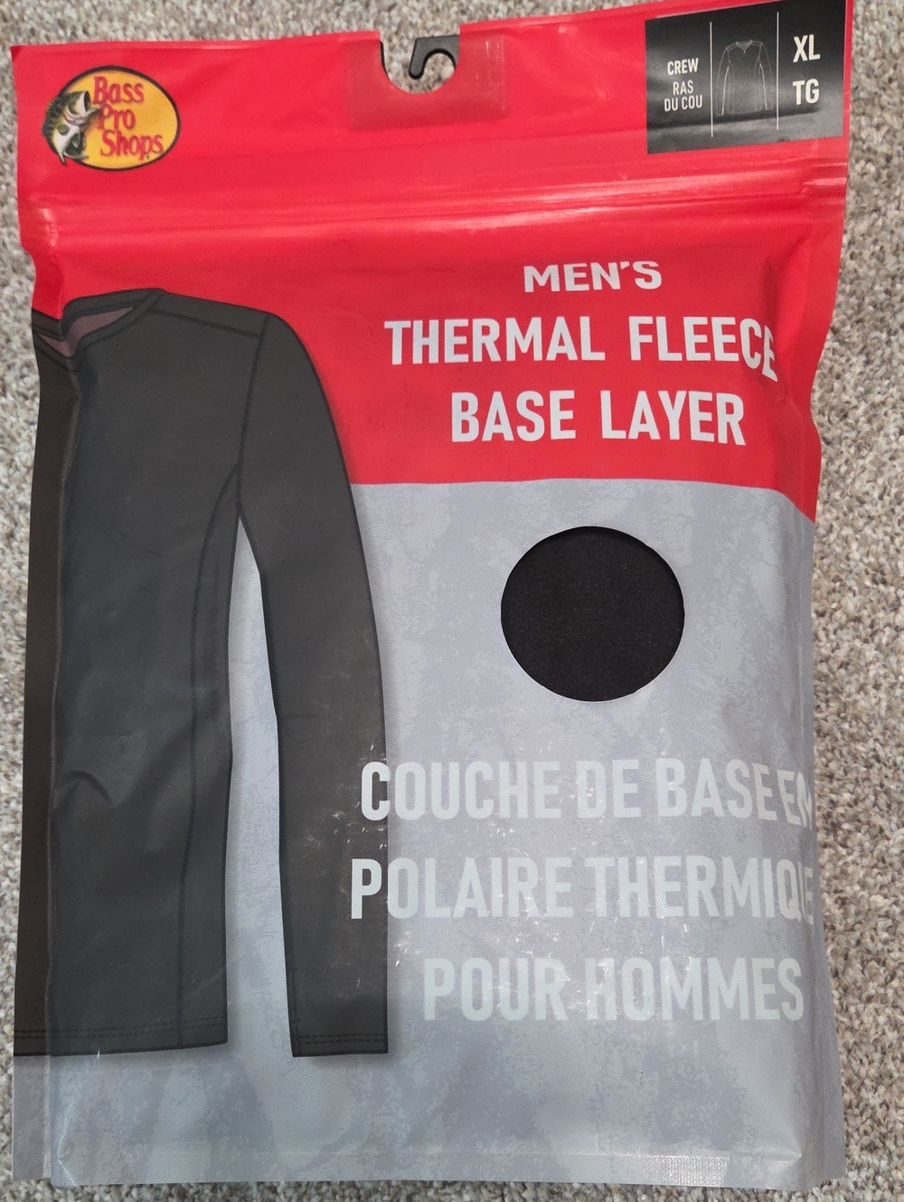 Bass Pro Shops Men's Thermal Fleece Base Layer - Black